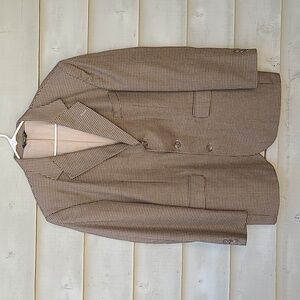 J. Riggings Suit Jacket Blazer Coat Brown/Olive Houndstooth Size 42